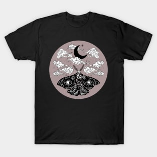 Moth Moon and Clouds T-Shirt